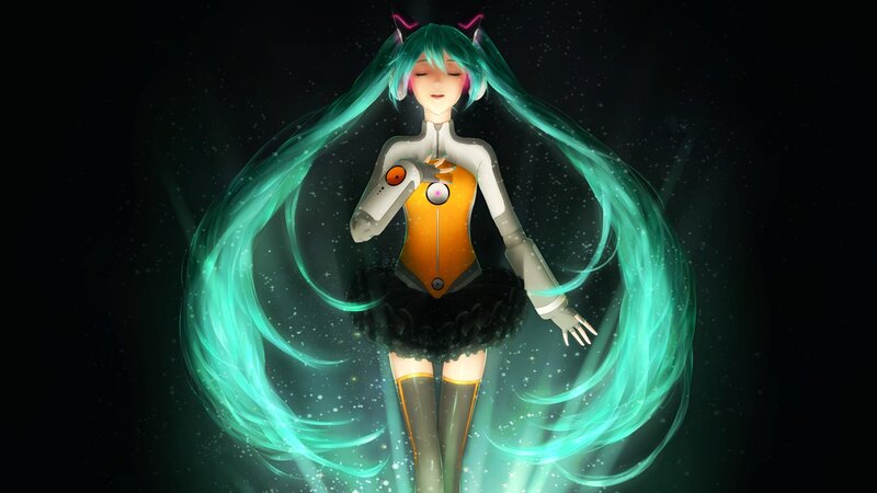 Miku in a starry space