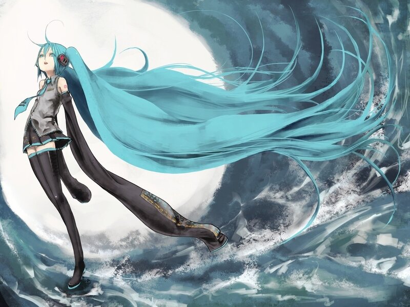 Miku in a storm
