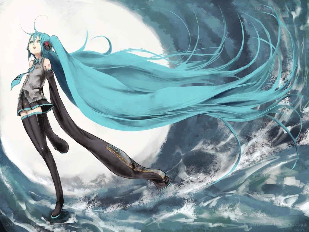 Miku in a storm