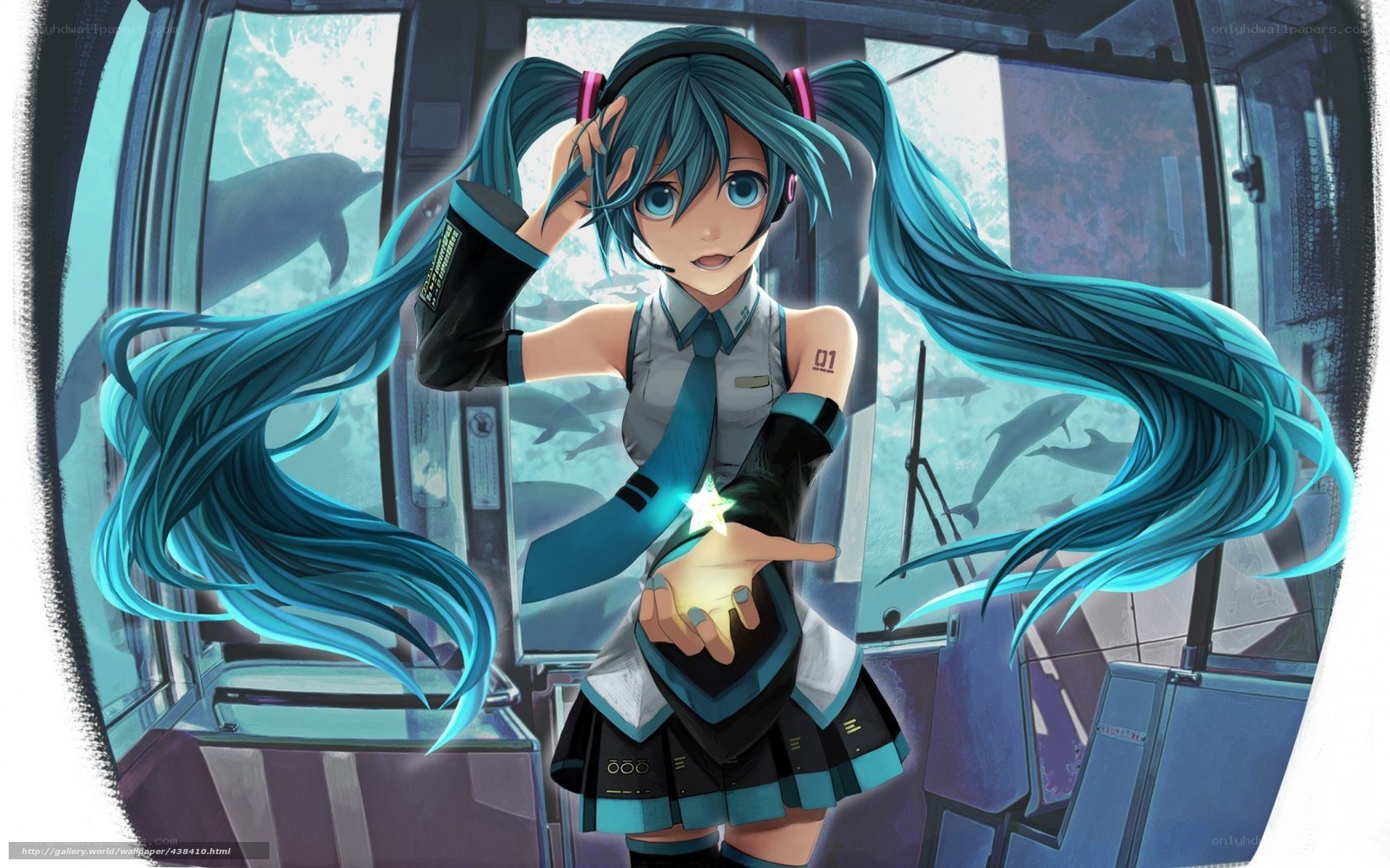 Miku in a submarine