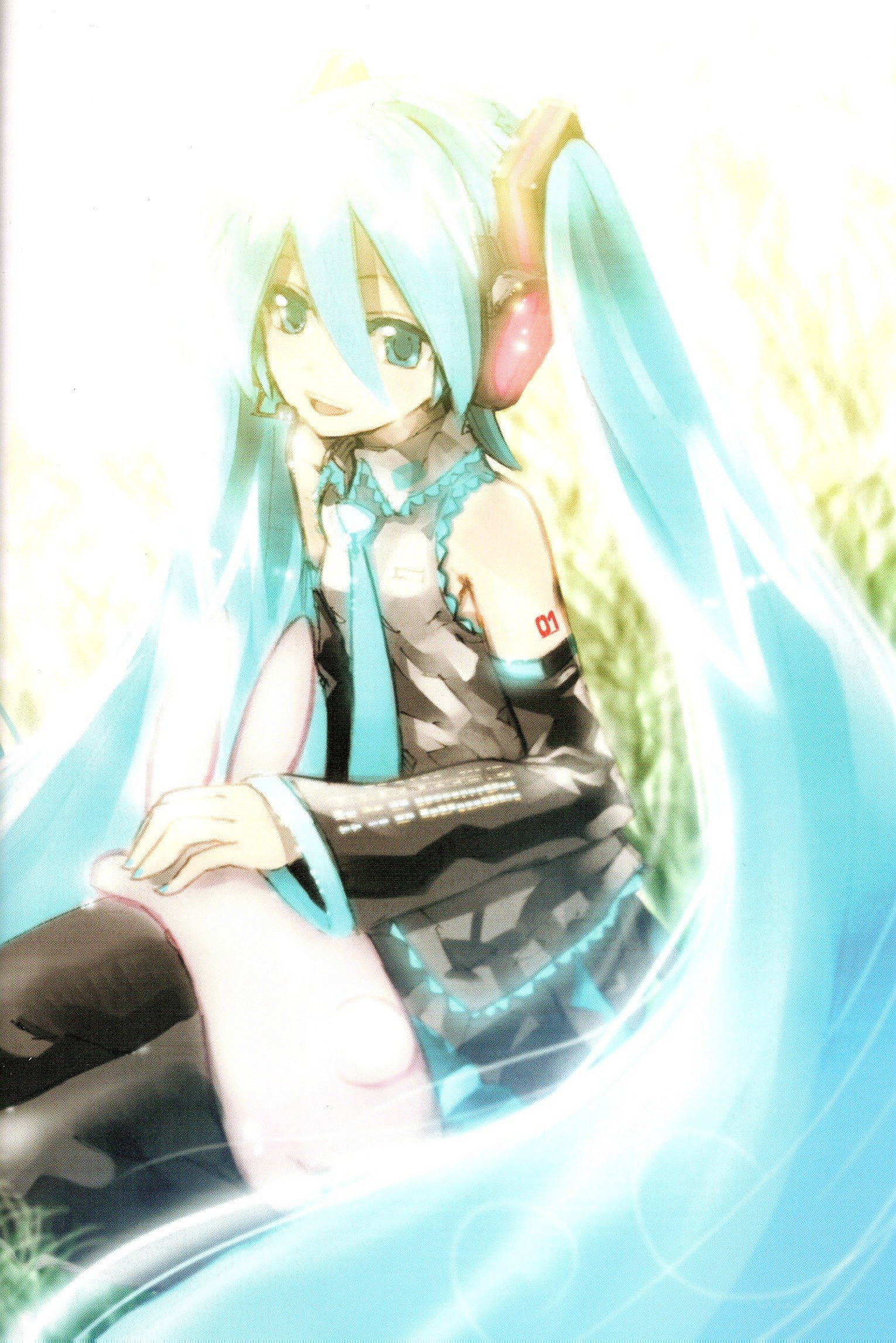 Miku in a sunlit field