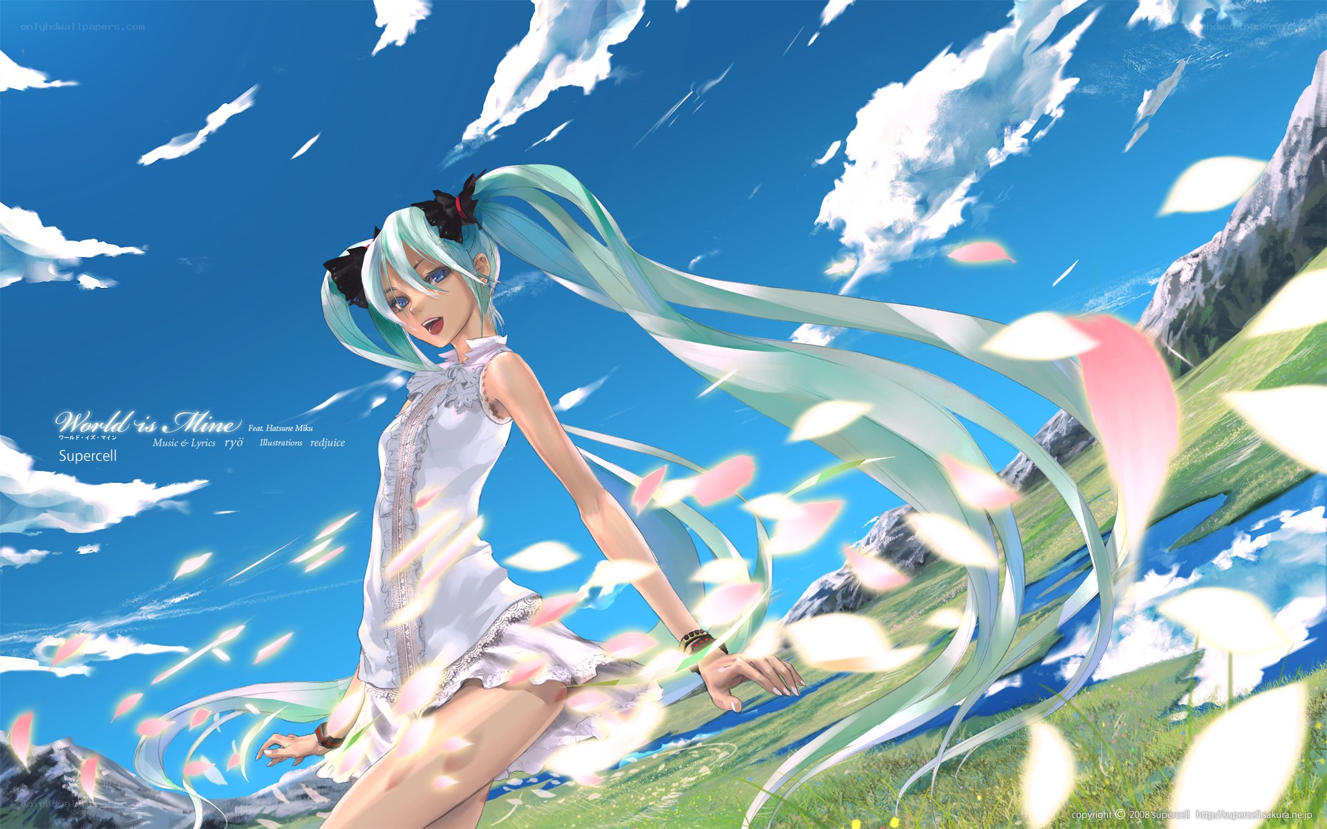 Miku in a sunny field