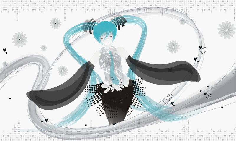Miku in a swirling design