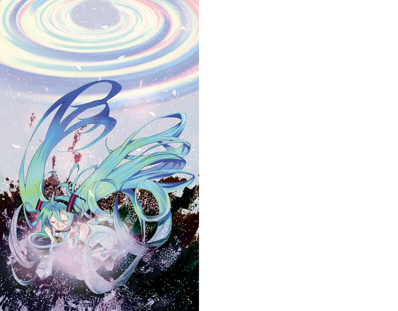 Miku in a swirling vortex