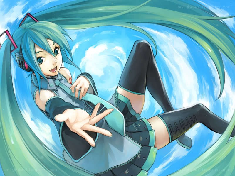 Miku in a swirling vortex