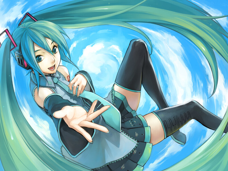 Miku in a swirling vortex