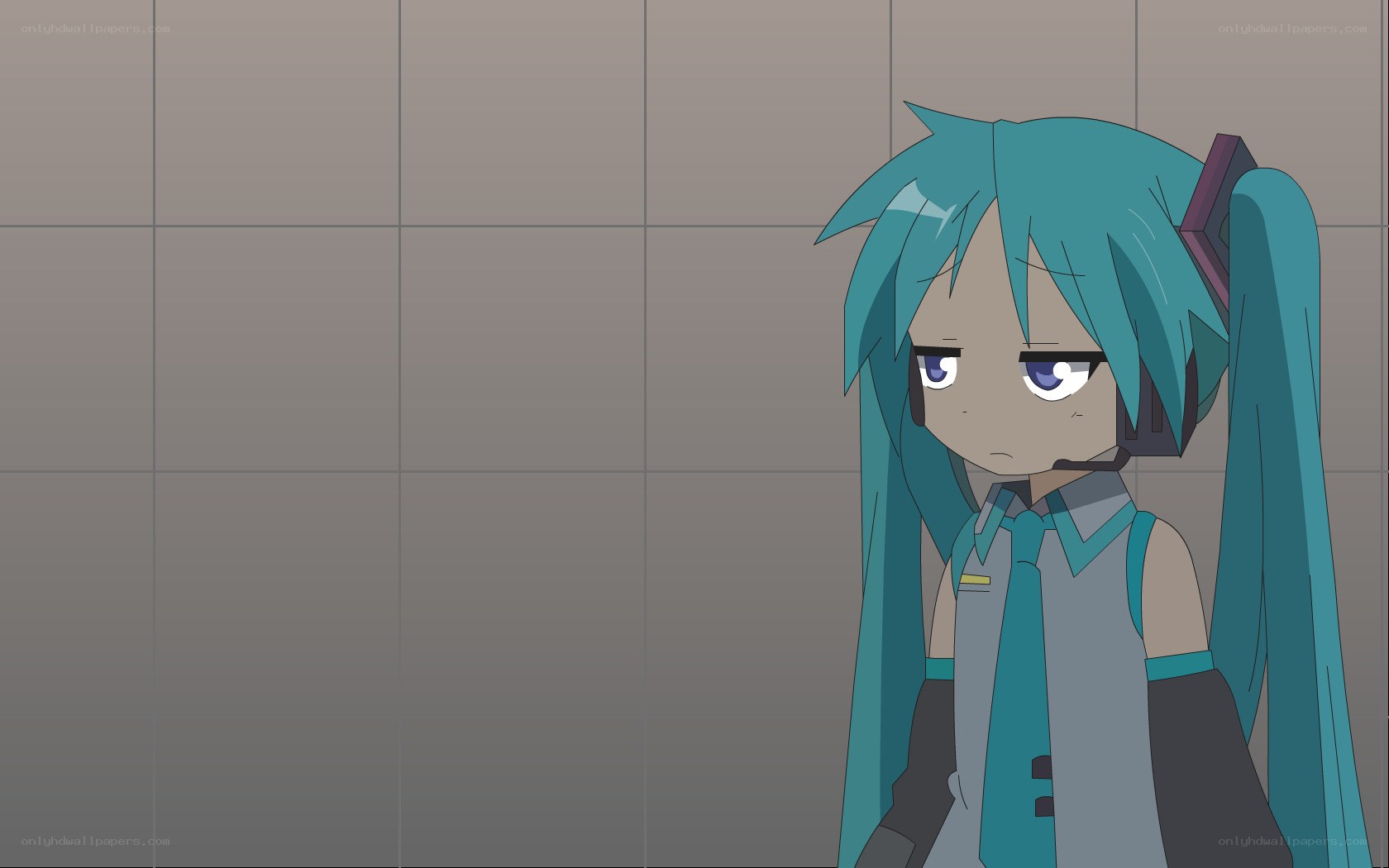 Miku in a tiled room