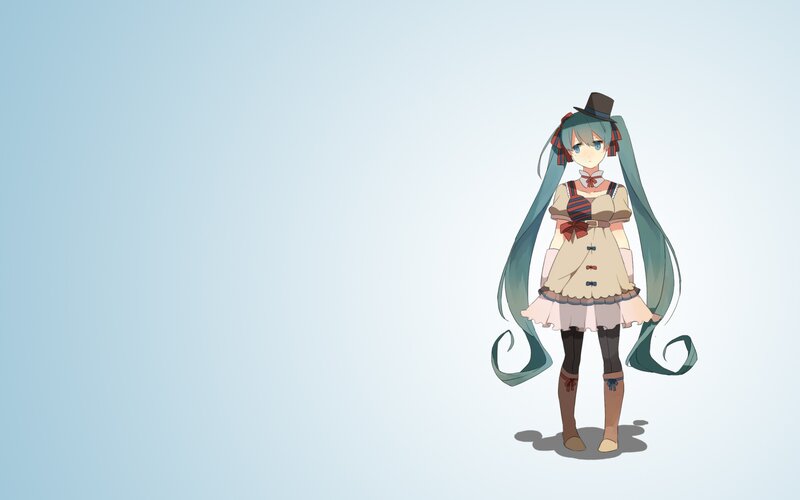 Miku in a top hat dress