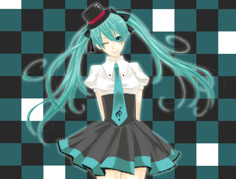 Miku in a top hat
