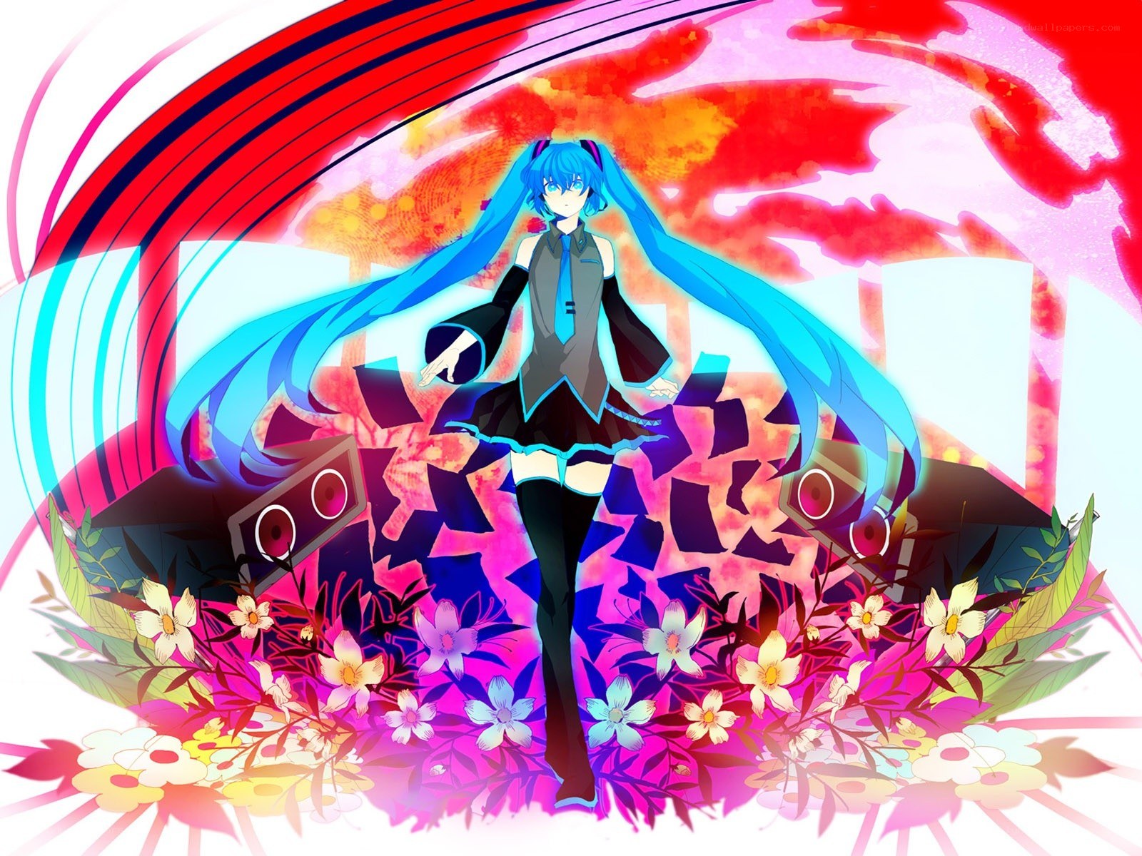 Miku in a vibrant concert