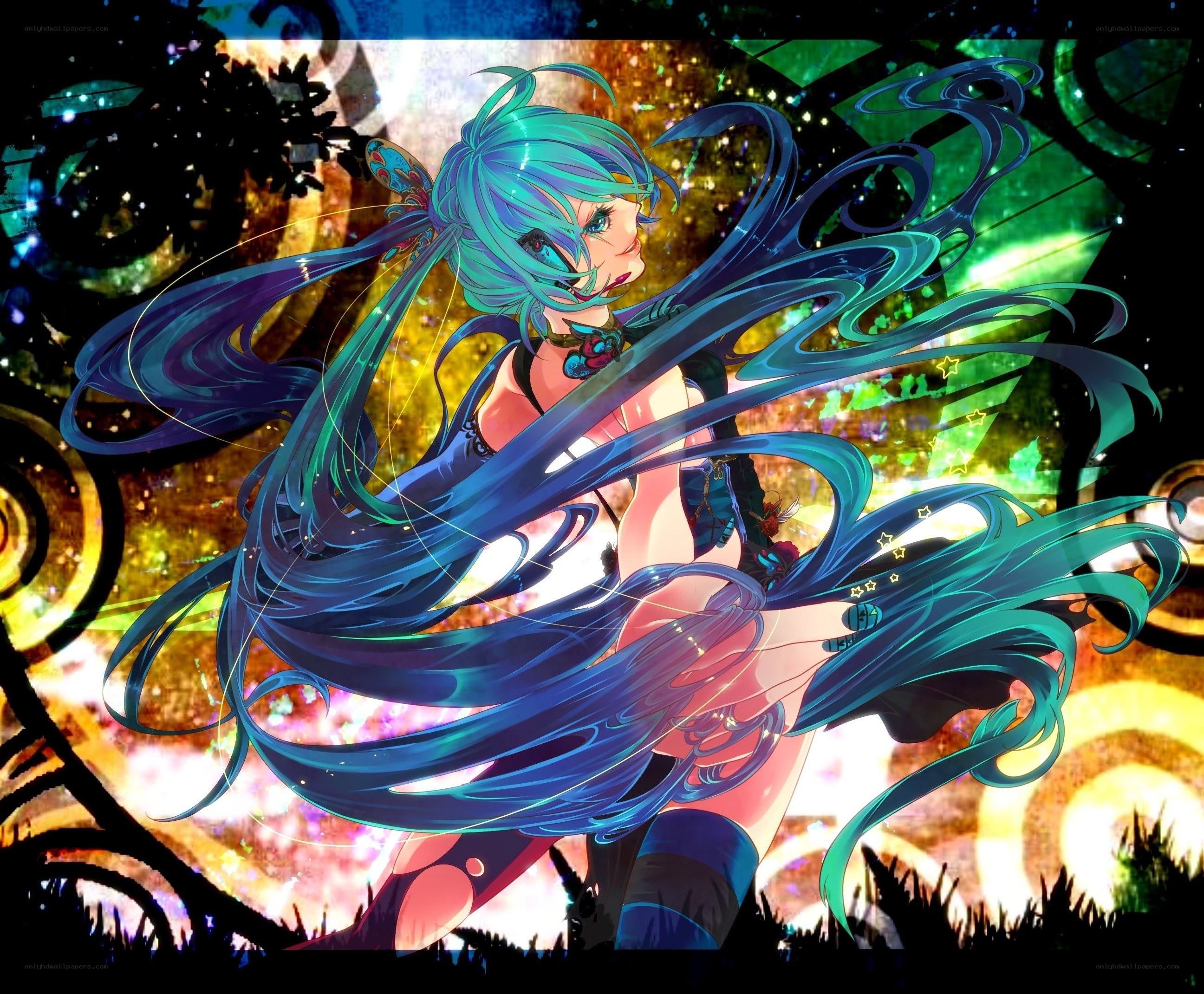 Miku in a vibrant fantasy scene