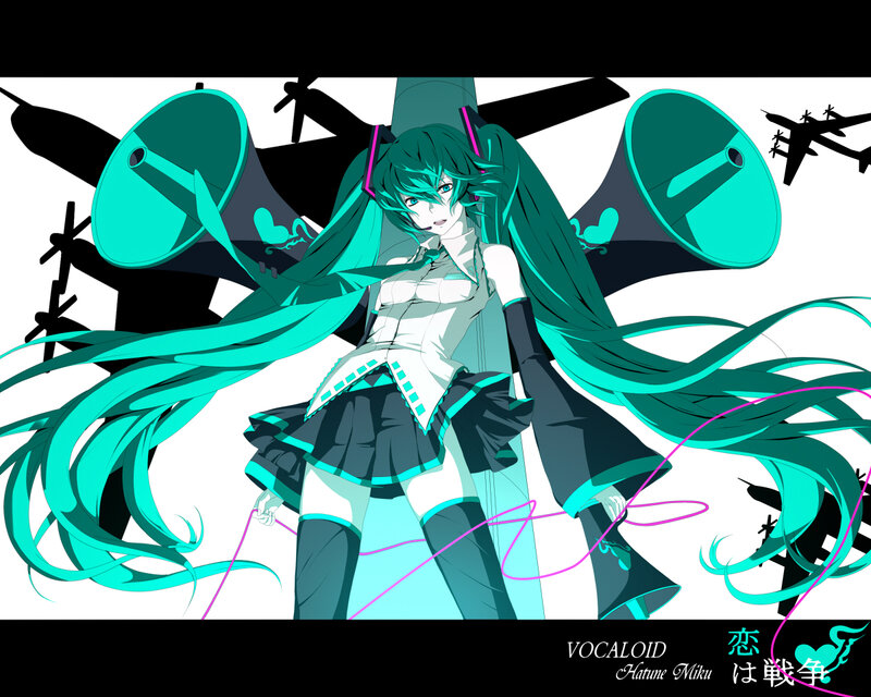 Miku in a war scene