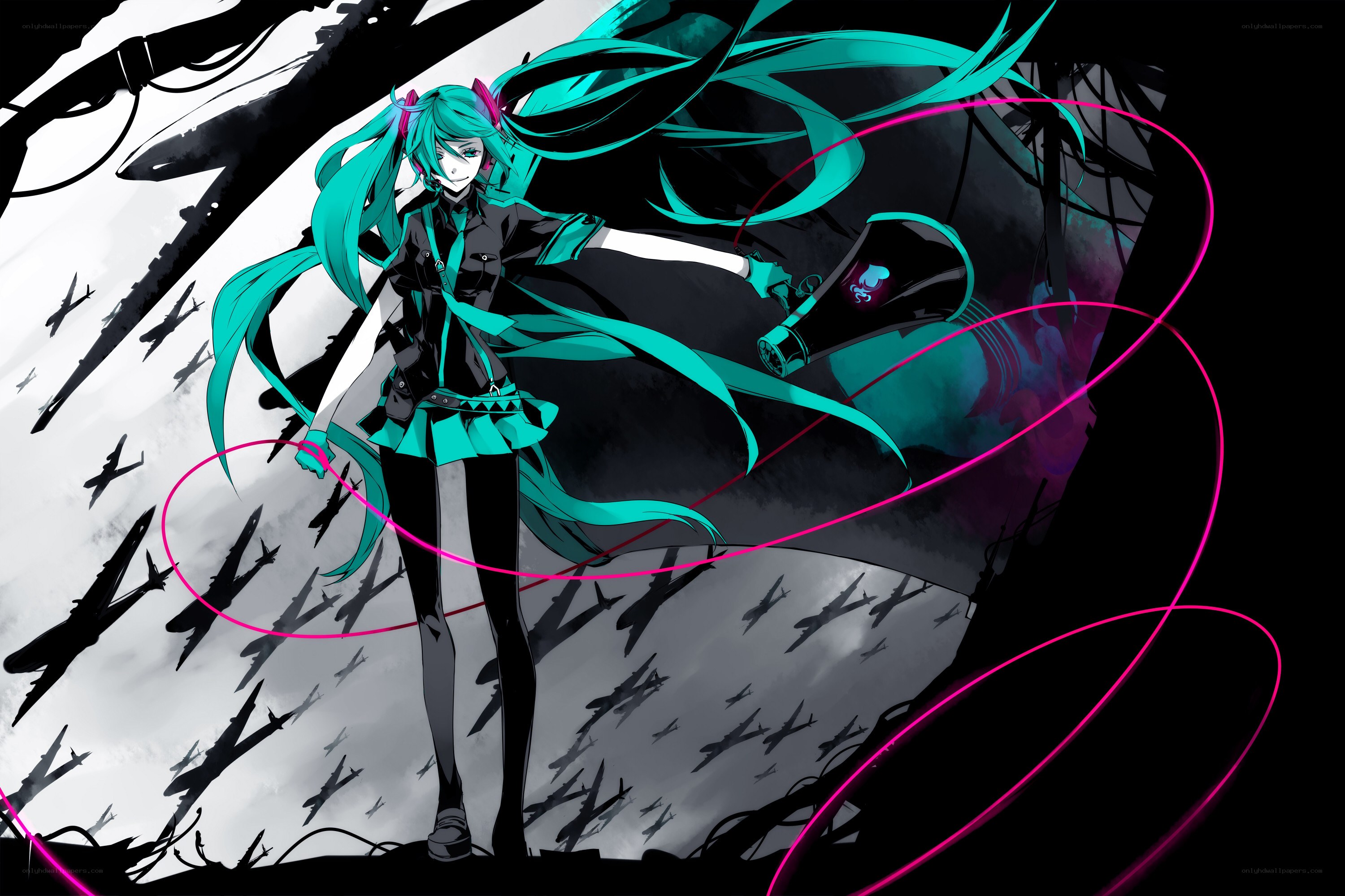 Miku in a war zone