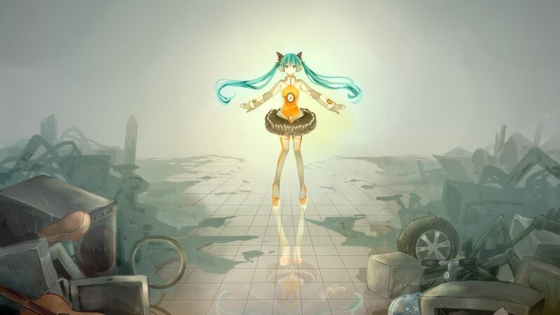 Miku in a wasteland