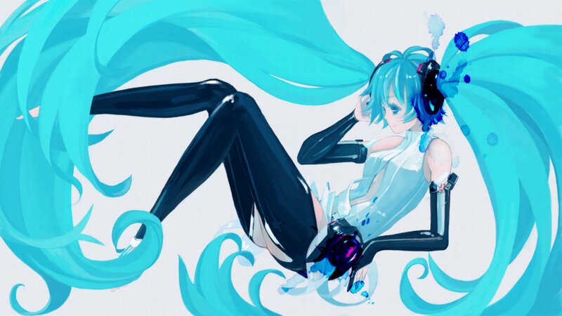 Miku in a water-themed pose