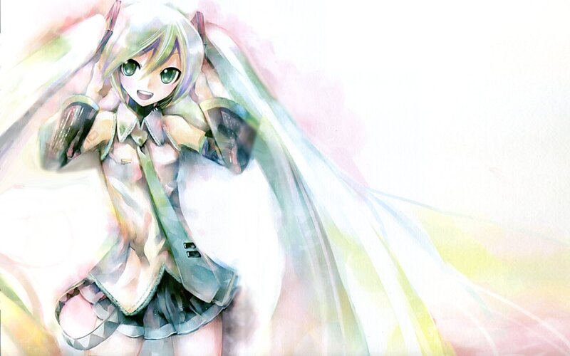 Miku in a watercolor style