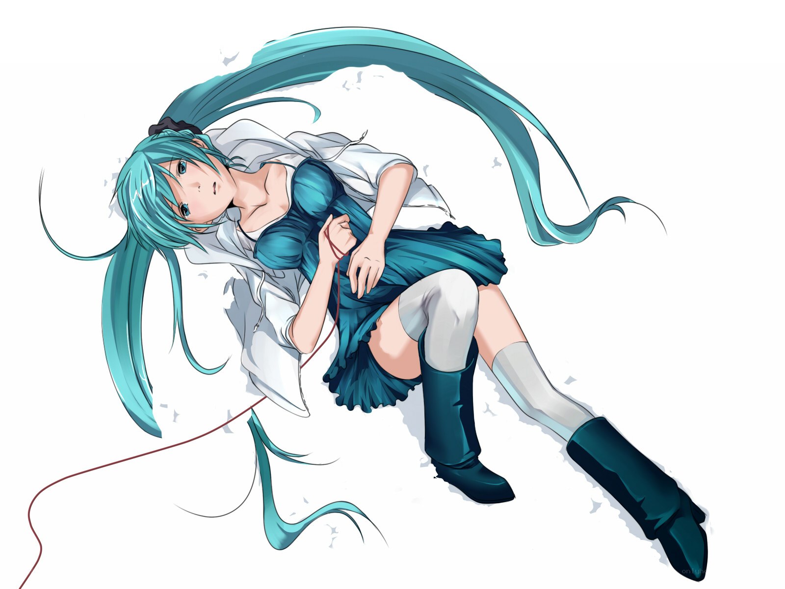 Miku in a white coat