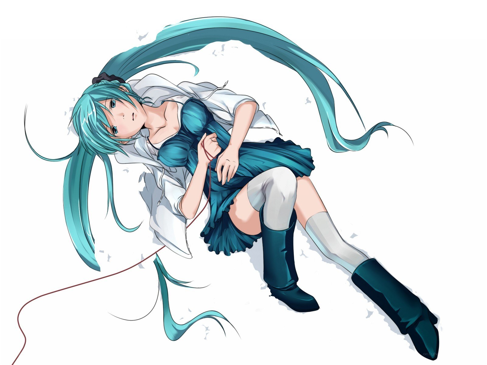 Miku in a white coat