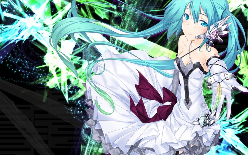Miku in a white dress