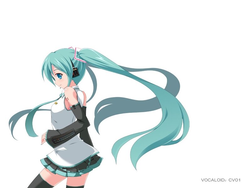 Miku in a white dress