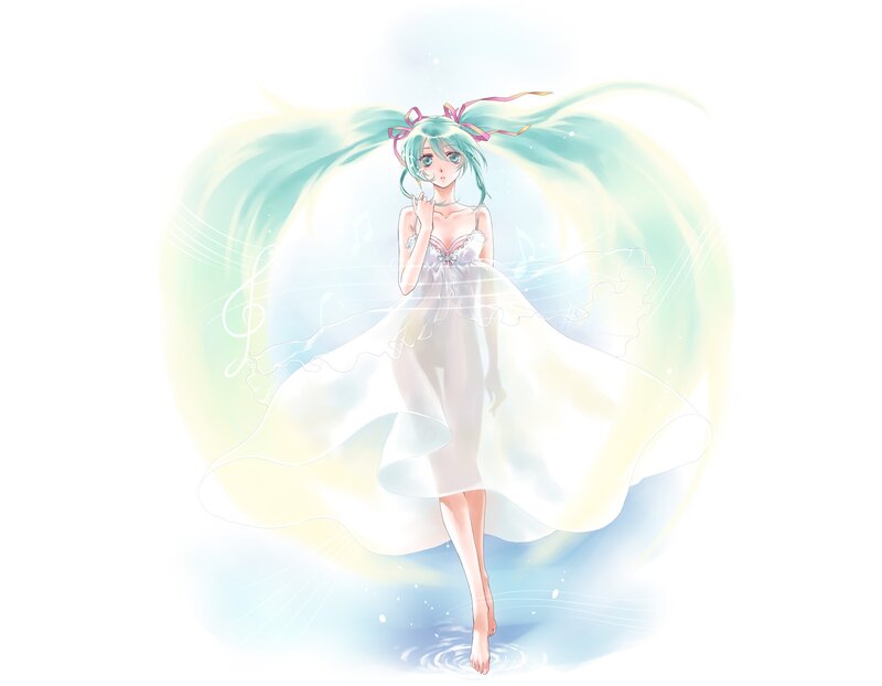 Miku in a white dress