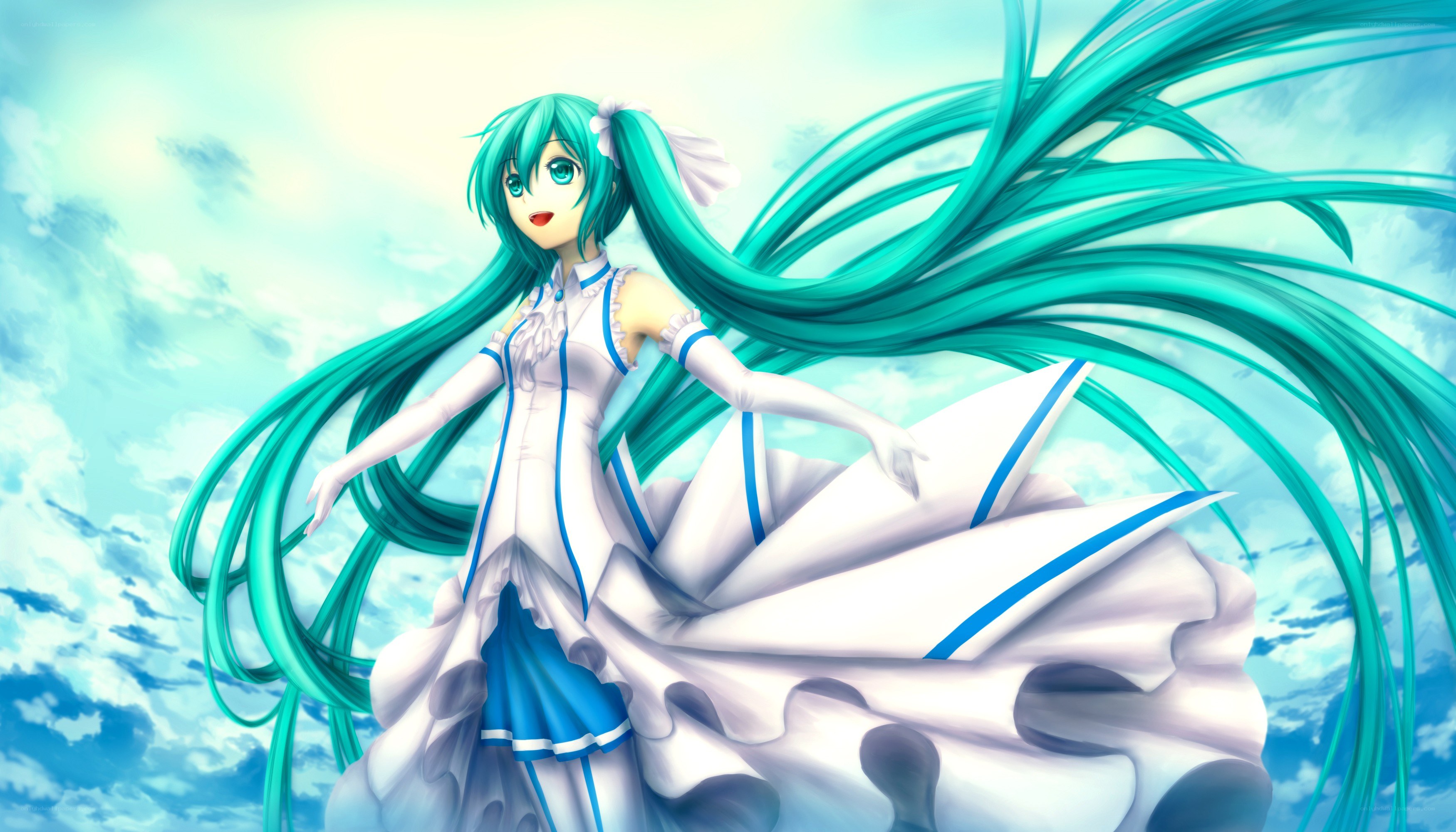 Miku in a white dress