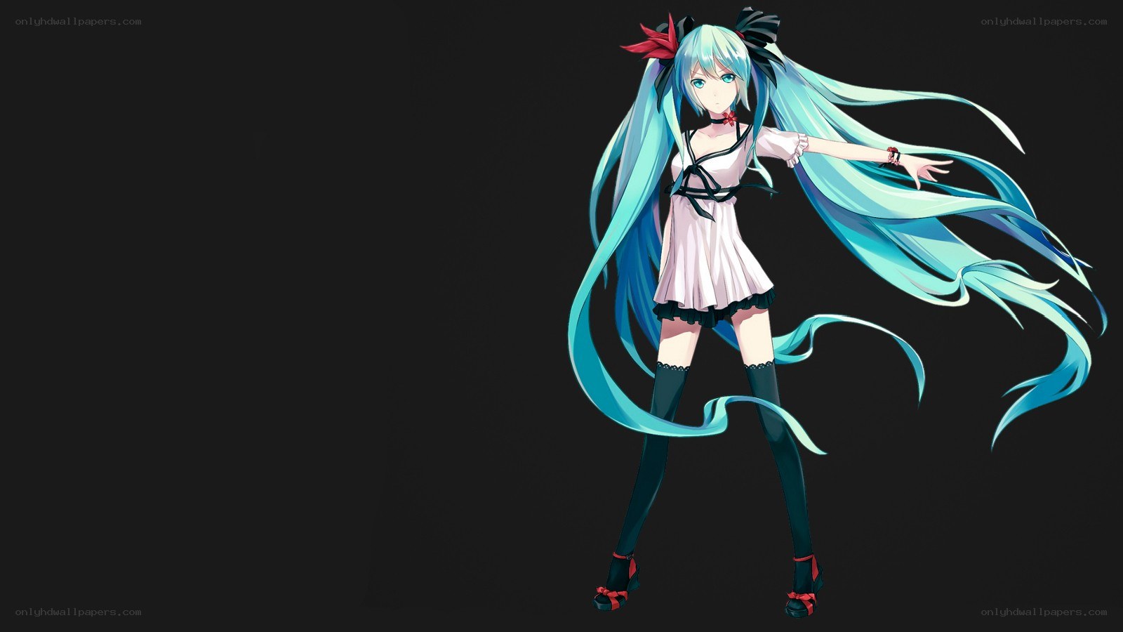 Miku in a white dress