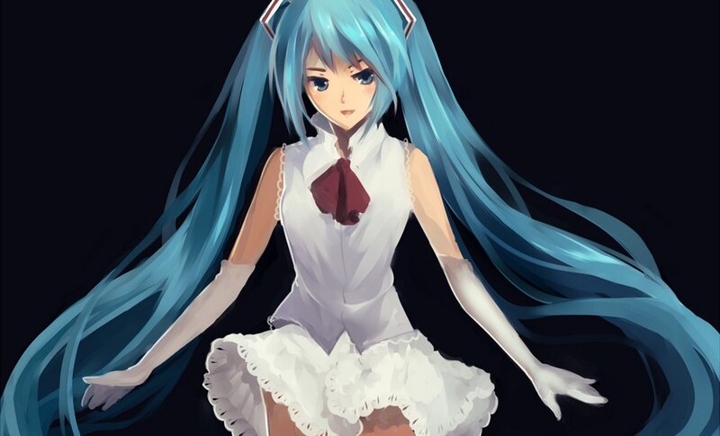 Miku in a white dress