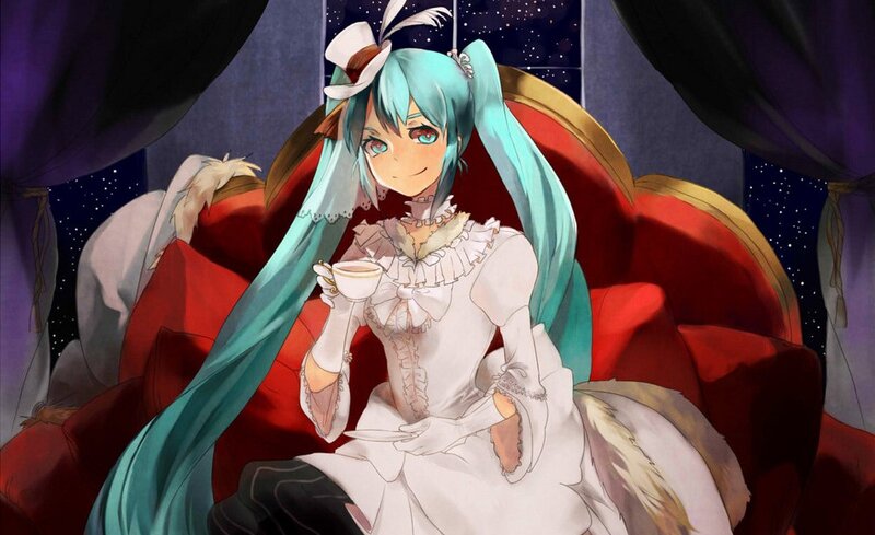 Miku in a white dress