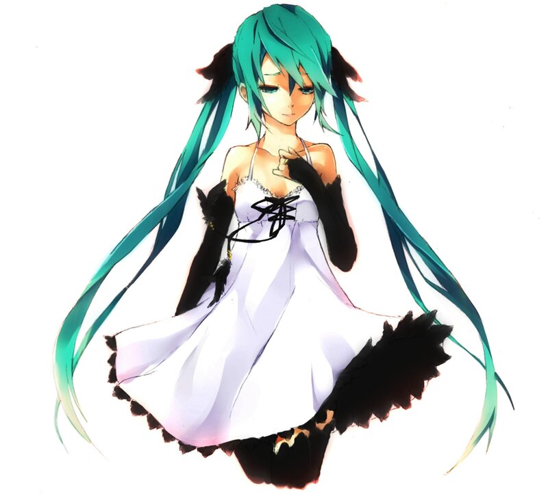 Miku in a white dress
