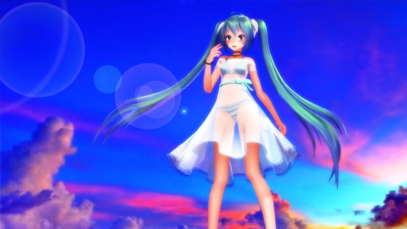 Miku in a white dress