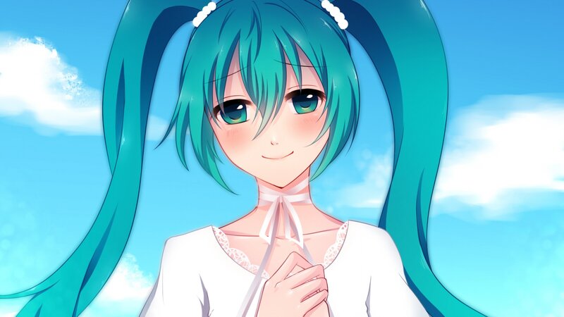Miku in a white dress
