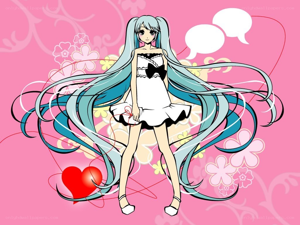 Miku in a white dress
