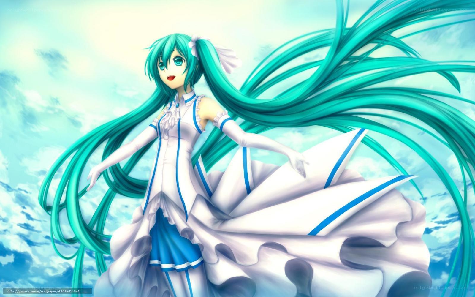 Miku in a white dress