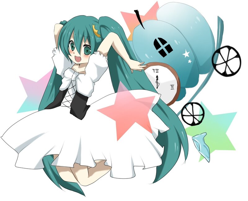 Miku in a white dress