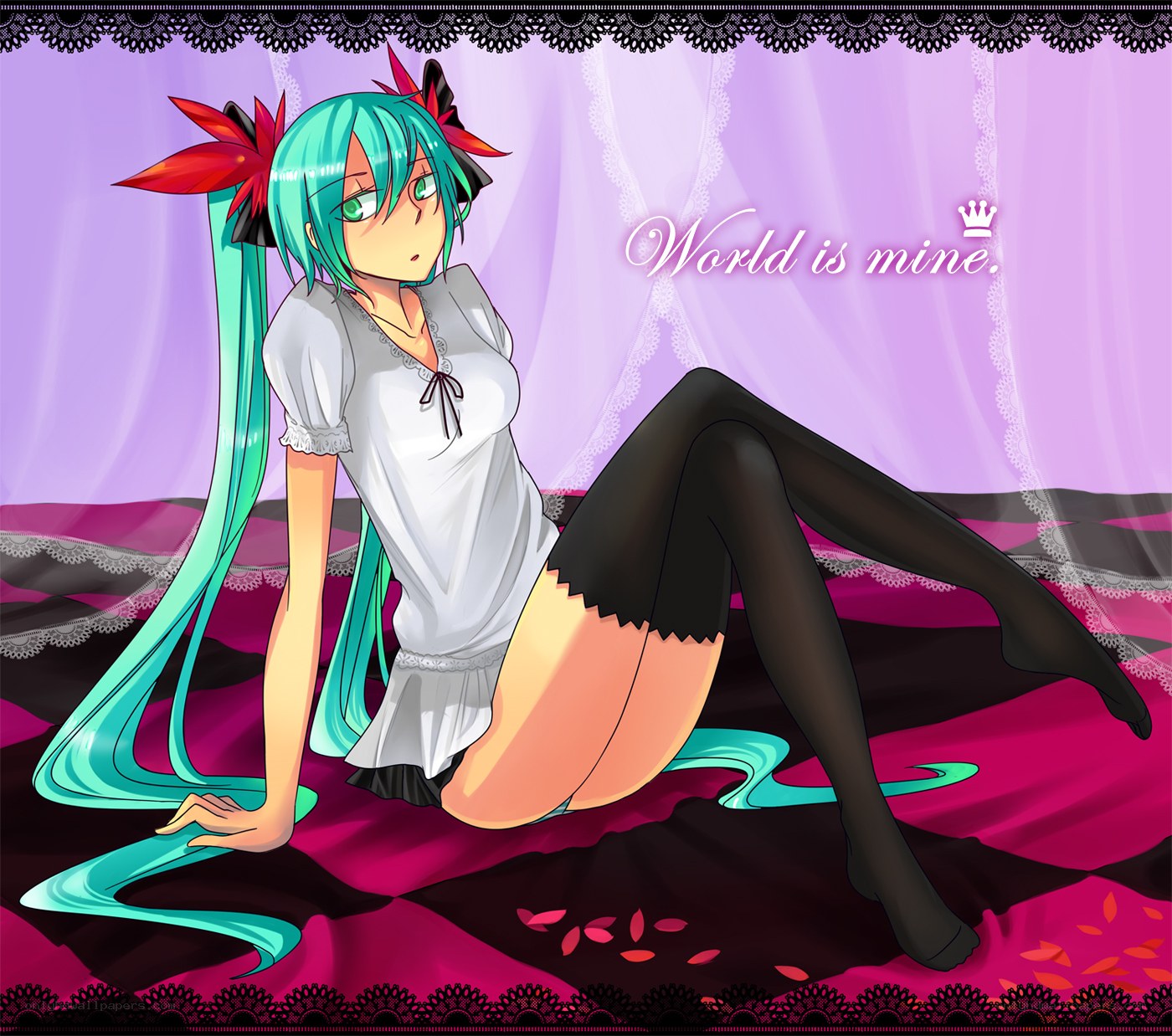 Miku in a white dress
