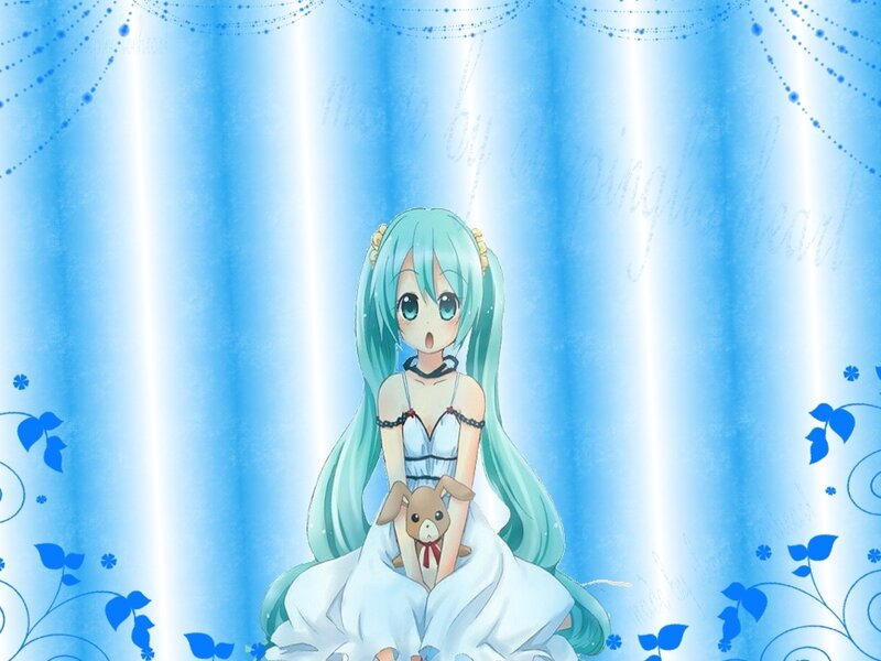 Miku in a white dress