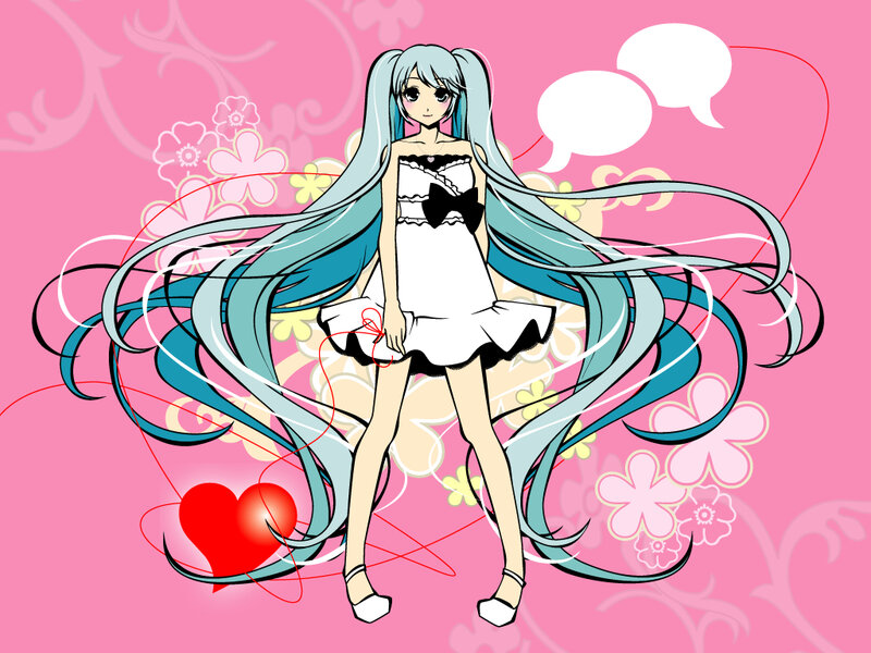 Miku in a white dress