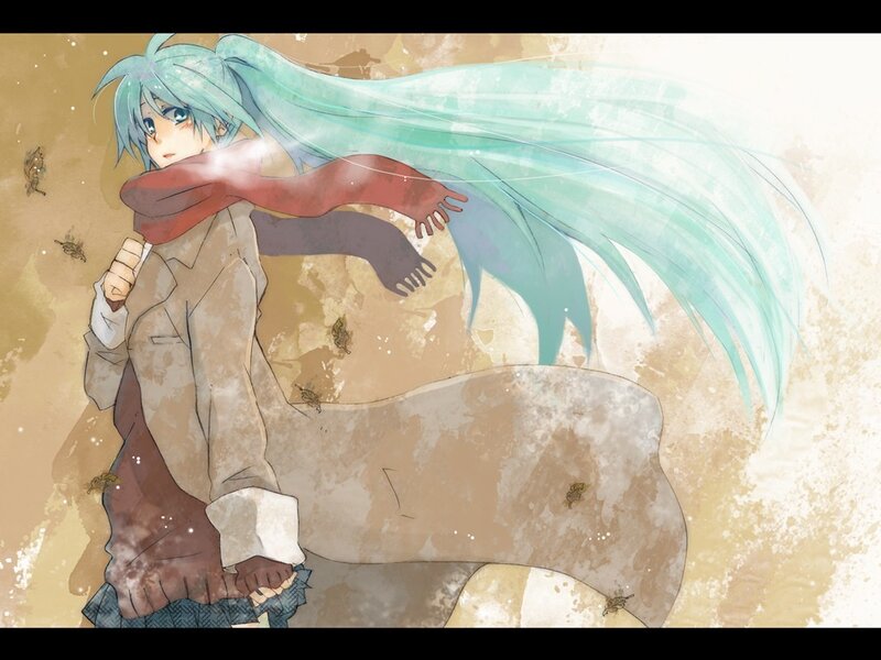 Miku in a winter coat