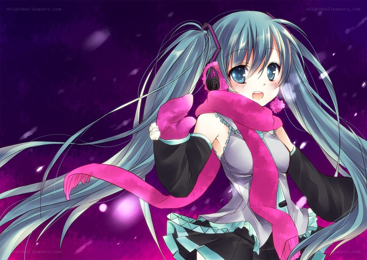 Miku in a winter scarf