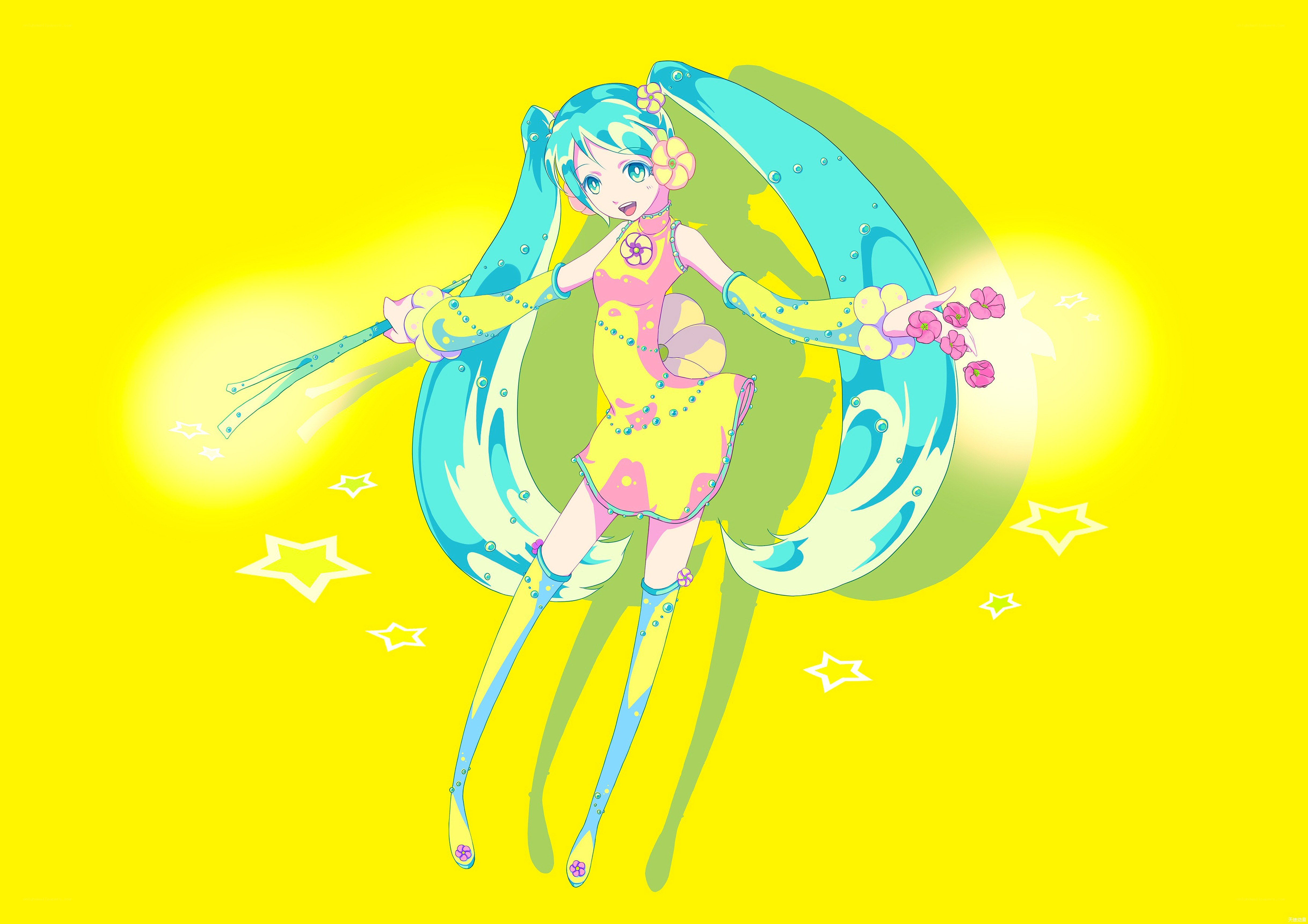 Miku in a yellow dress