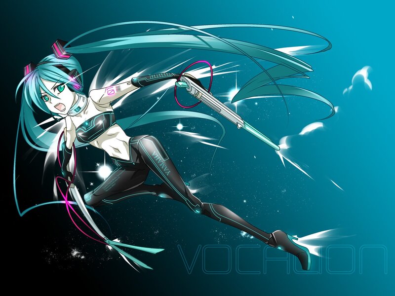 Miku in action pose