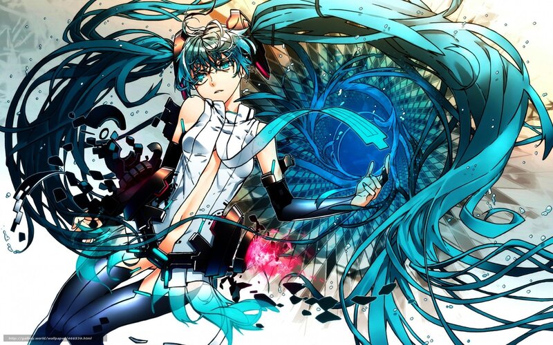 Miku in action with weapon
