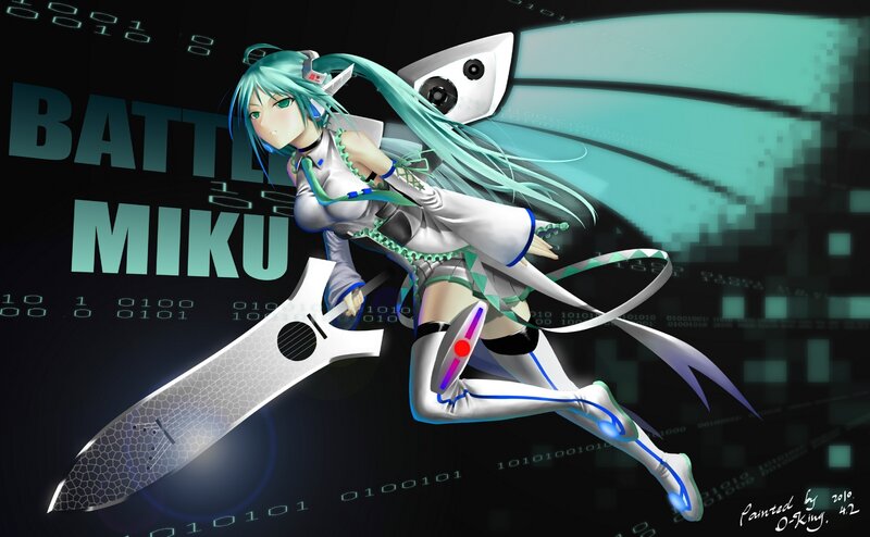 Miku in battle pose