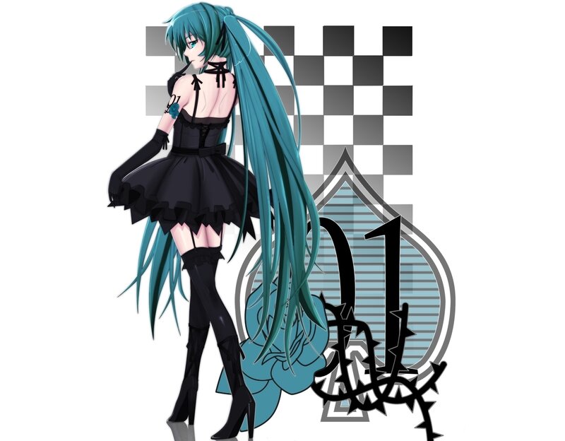Miku in black dress