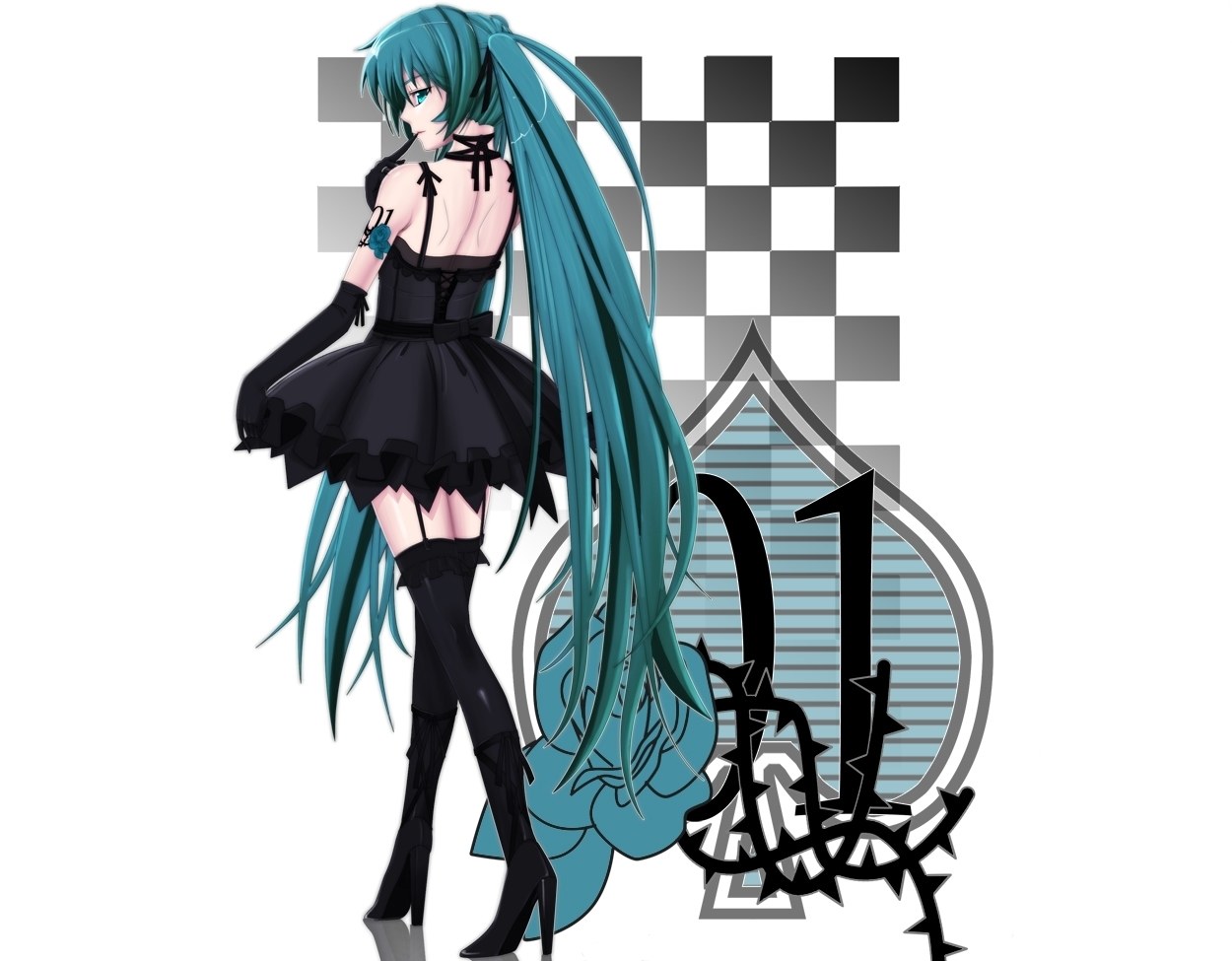 Miku in black dress