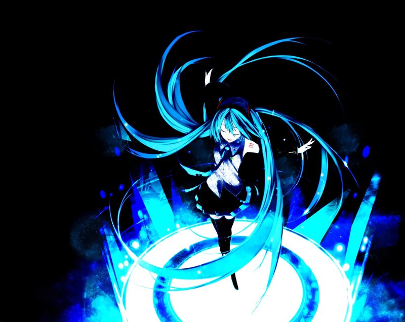 Miku in blue light
