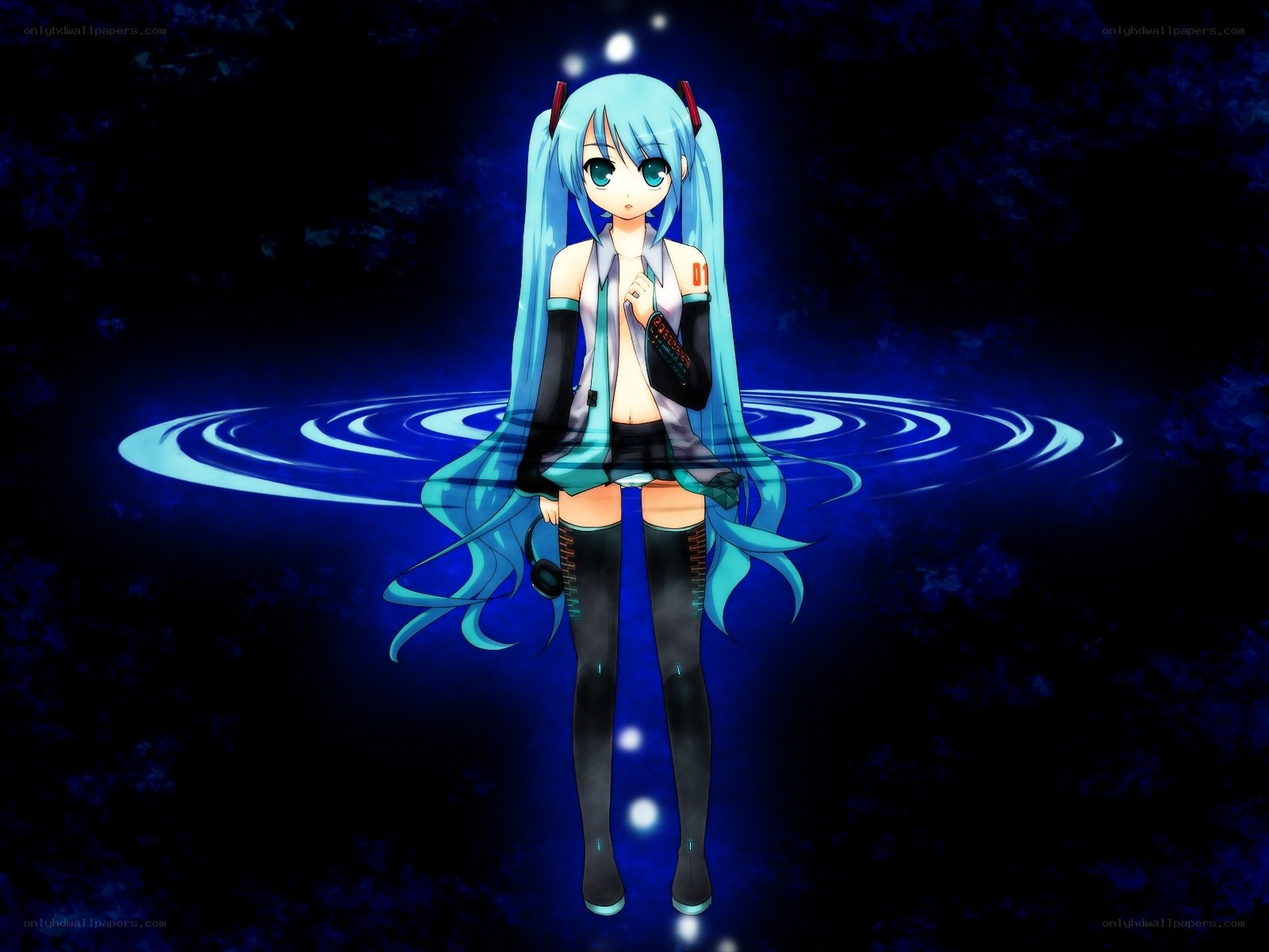 Miku in blue water