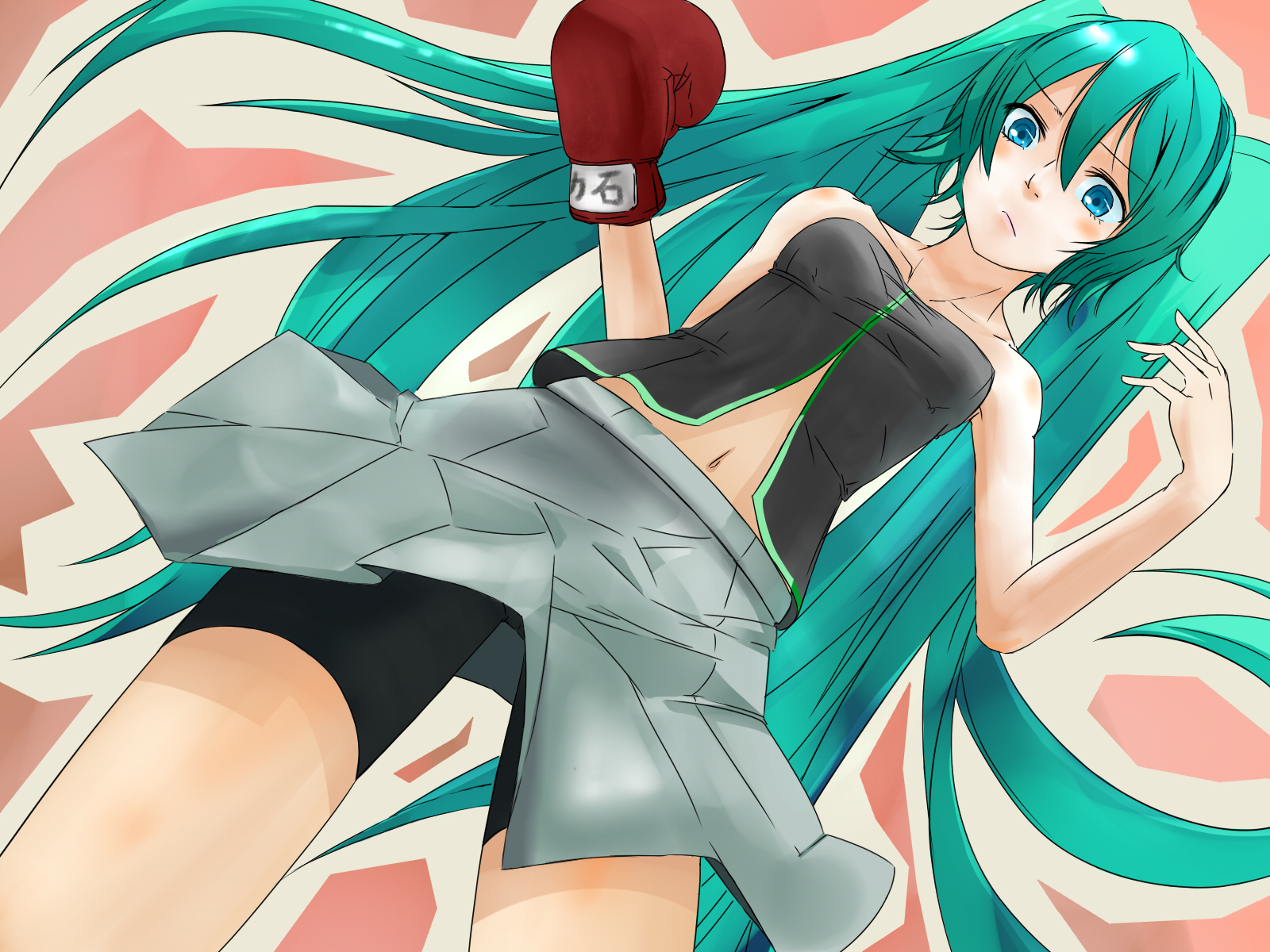 Miku in boxing gear