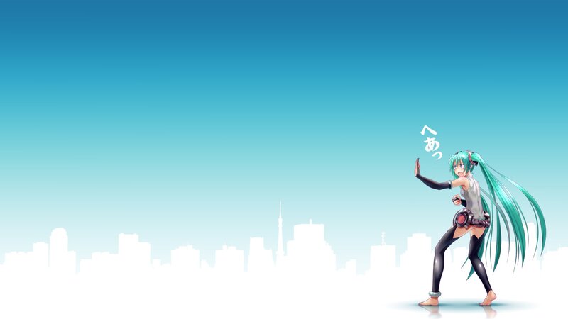 Miku in cityscape